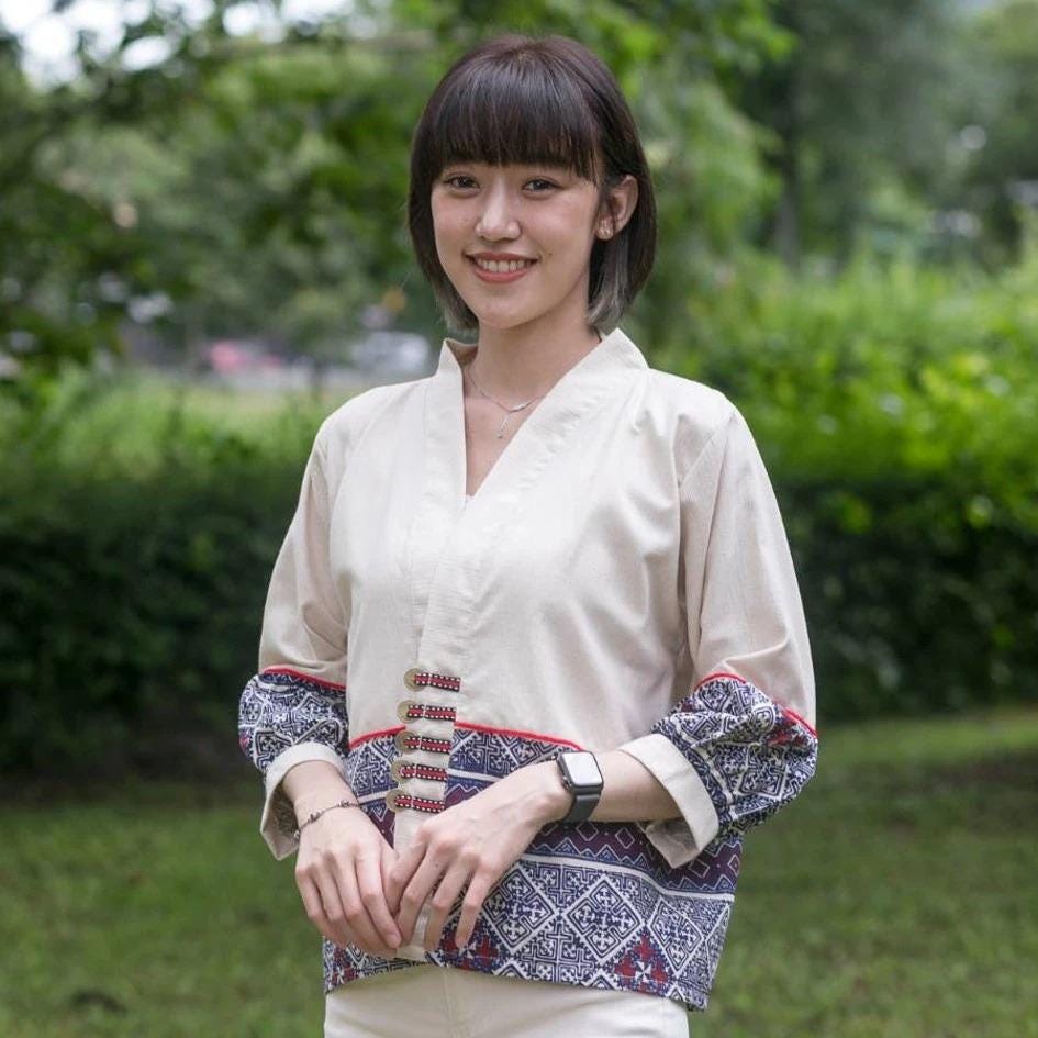 Thai Cotton Kimono Jacket – Traditional Print, Lightweight & Comfortable, Affordable, Boho Outerwear, One Size 44" Bust