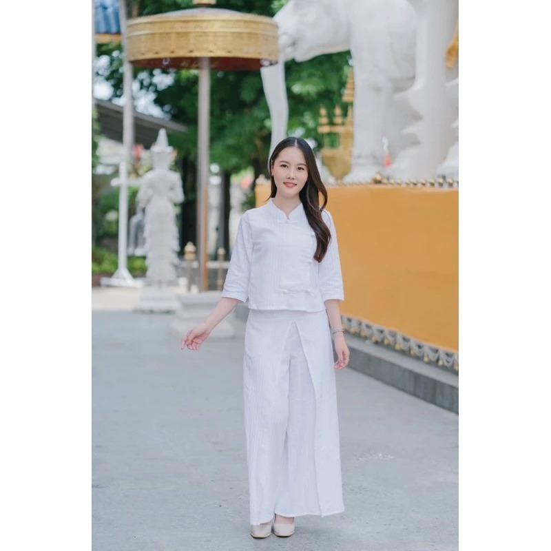 Thai Lanna Dress - Set 2 Pieces - Top+Pant - Thai Traditional Cotton Dress - Cotton Shirt -Chest 36"-42"