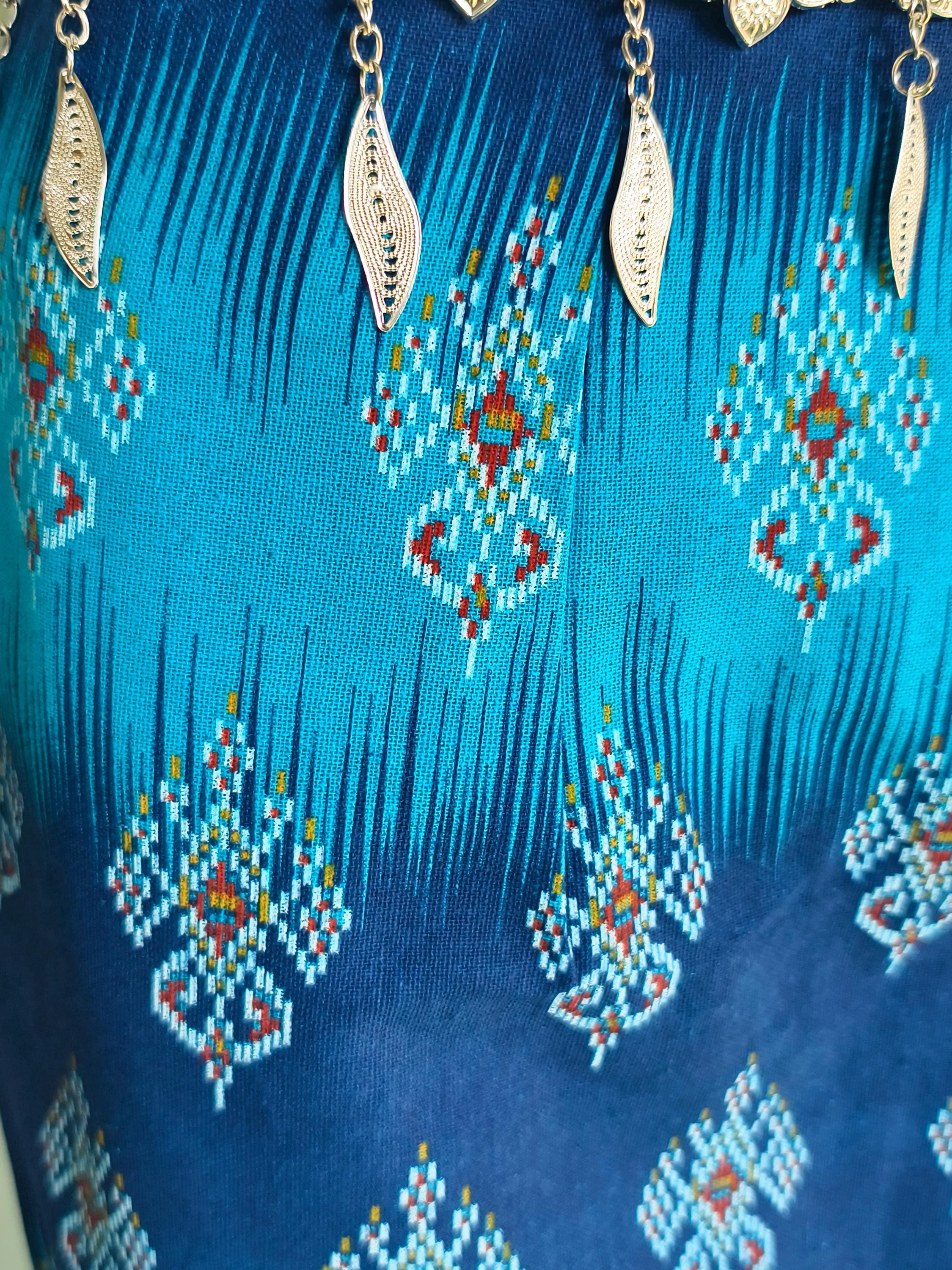 Set Thai Salong+Sabai - Cotton Salong - Free Size -Asian Salong - Lanna Style