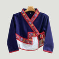 Thai Lue Traditional Jacket – Handwoven Lanna Textile Shirt, Embroidered Wrap Top, Short or Long Sleeve | Red, Navy, White | Chest 36–46 in