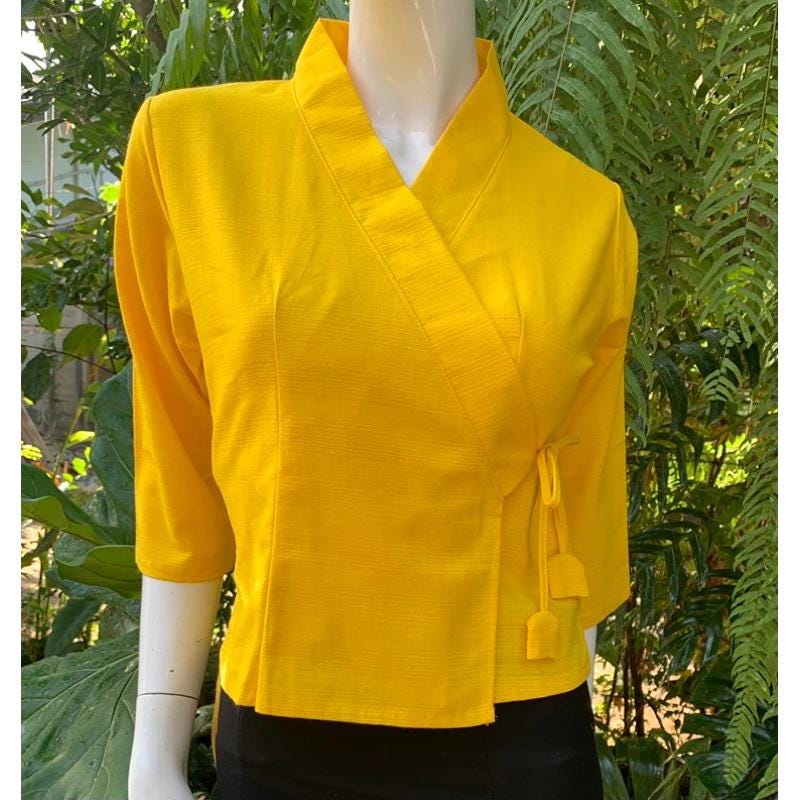 Thai Lanna Blouse - Thai Traditional Cotton Top - Thai Shirt - Cotton Shirt -Chest 36-44"”