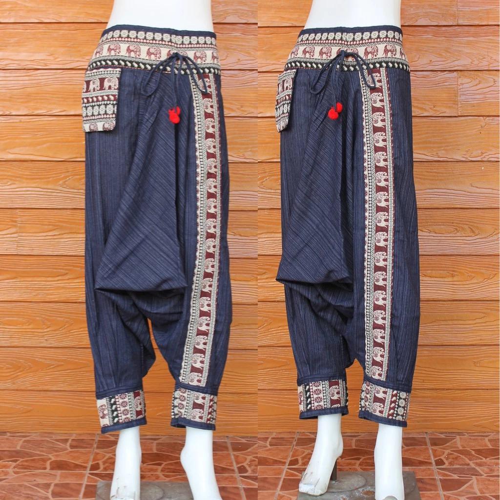 Hmong Pants Cotton Harem Pants Ethnic Tribal Handmade Boho Trousers