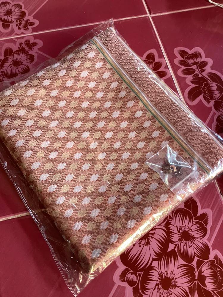 Sewn - Thai Salong - Silk - Fusible Web -Asian Salong - Woven Fabric - Lanna Style - Available in Nine Colors