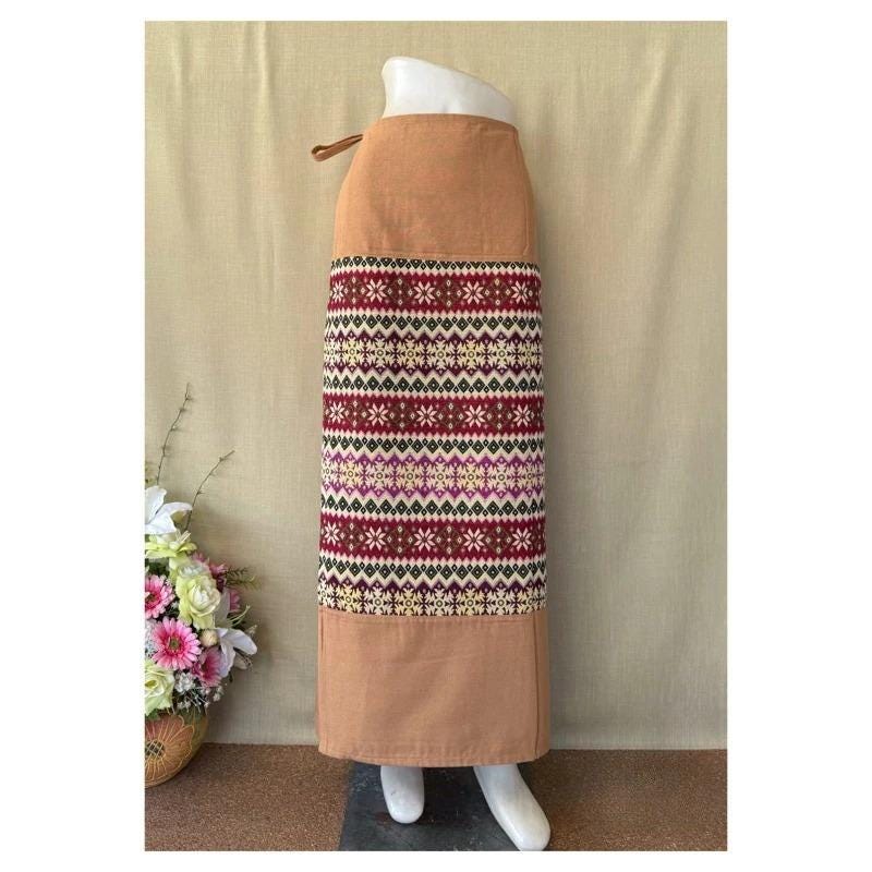 Thai Sarong Lanna Style - Thai, Laos Traditional Clothing - Cotton Sarong - Vintage Clothes