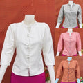 Thai Lanna Blouse - Thai Traditional Cotton Top - Thai Shirt - Cotton Shirt -Chest 36"-42"