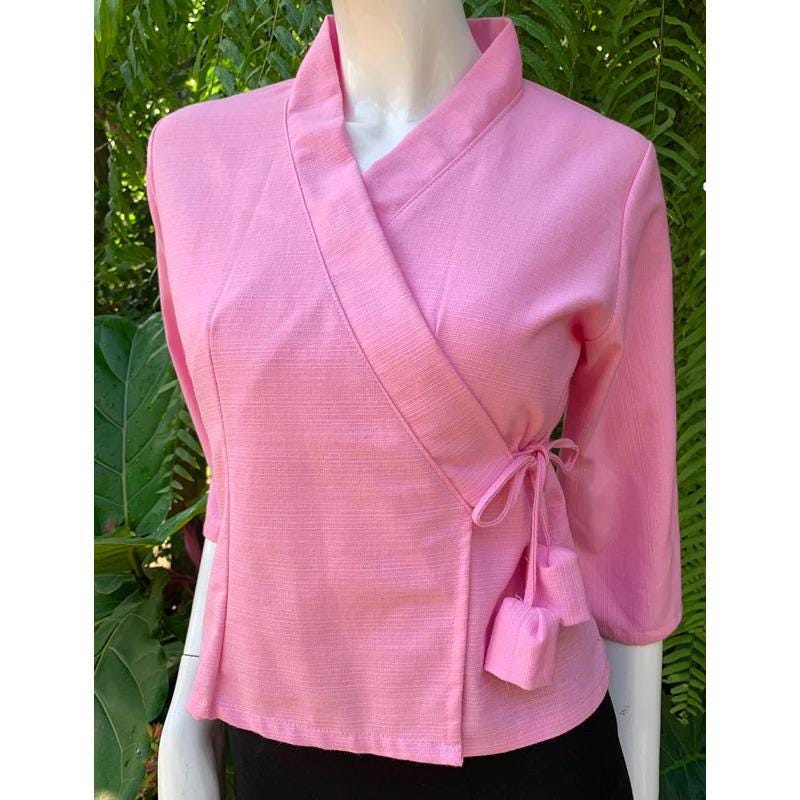 Thai Lanna Blouse - Thai Traditional Cotton Top - Thai Shirt - Cotton Shirt -Chest 36-44"”