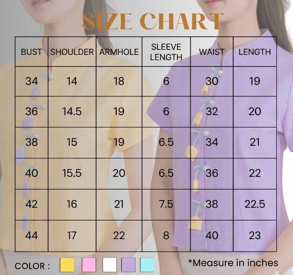 Chest 34"- 44" -  Thai Lanna Blouse - Thai Traditional Cotton Top - Thai Shirt - Cotton Blouse