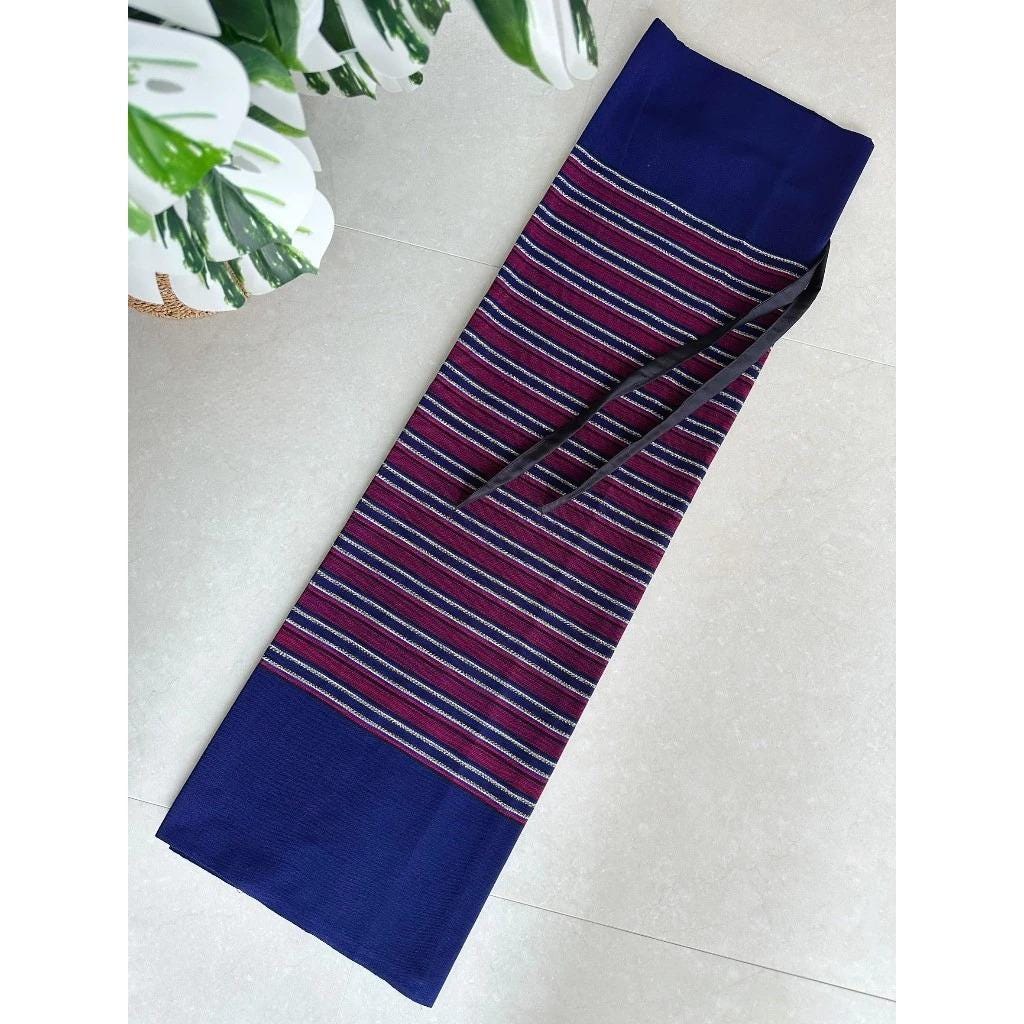 Thai Lanna Cotton Skirt – Woven Lamphun Fabric | Free Size Wrap Skirt