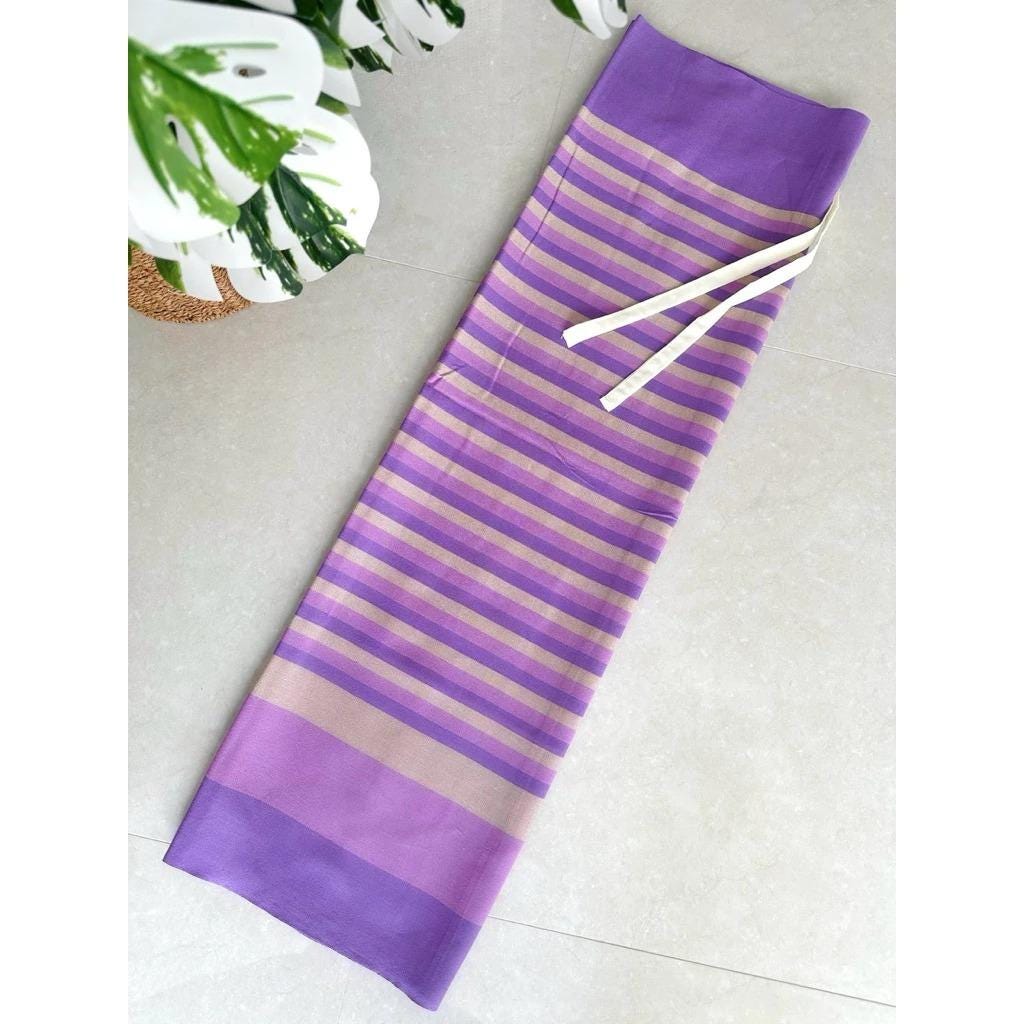 Thai Lanna Cotton Skirt – Woven Lamphun Fabric | Free Size Wrap Skirt