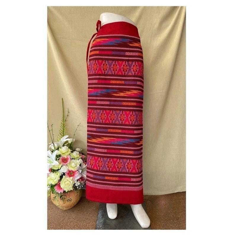 Thai Sarong Lanna Style - Thai, Laos Traditional Clothing - Cotton Sarong - Vintage Clothes