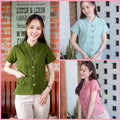 Thai Lanna Blouse - Thai Traditional Cotton Top - Thai Shirt - Cotton Shirt -Chest 36-42"”