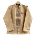 Premium Thai Cotton Men's Shirt, Chiang Mai Chinmai Fabric Mandarin Collar Jacket, Long Sleeve Traditional Embroidered Boho Festival Top