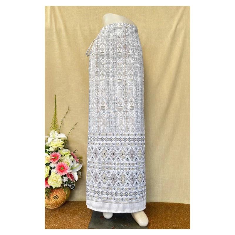 Thai Sarong Lanna Style - Thai, Laos Traditional Clothing - Cotton Sarong - Vintage Clothes
