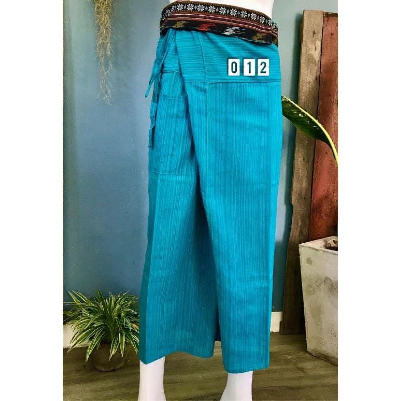 Long Thai Fisherman Pants - Traditional Thai Wrap Pants - Yoga Pants - Unisex Thai Fisherman Pants - From Northern Thailand