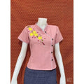 Thai Lanna Blouse - Thai Traditional Cotton Top - Thai Shirt - Cotton Shirt -Chest 36"-42"