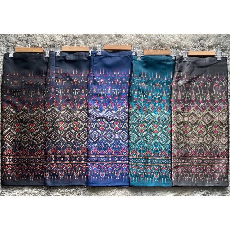 Sewn - Thai Salong - Silk - Fusible Web -Asian Salong - Woven Fabric - Lanna Style - Available in Seven Colors