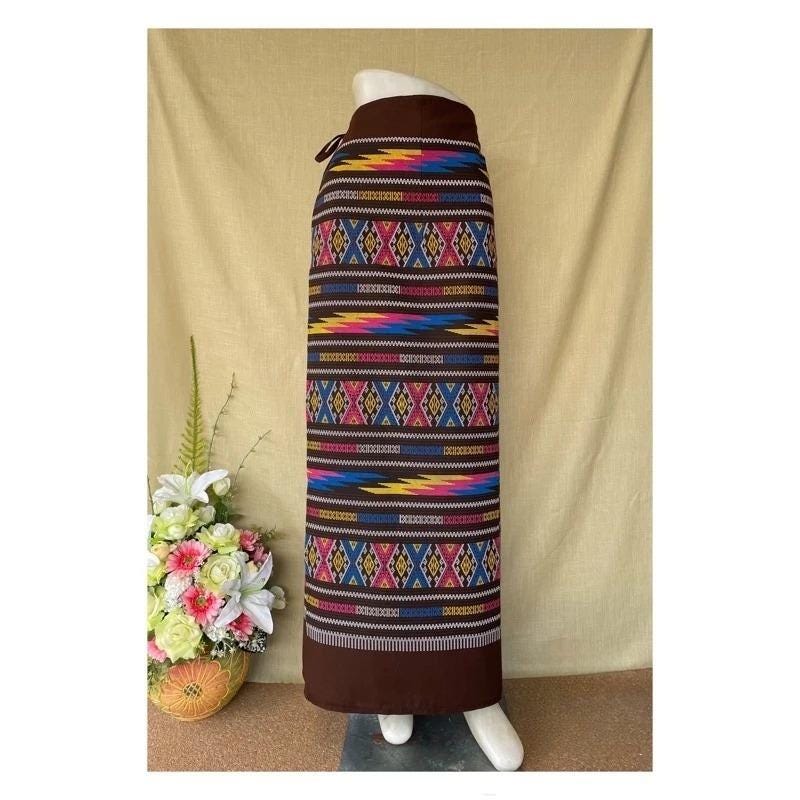 Thai Sarong Lanna Style - Thai, Laos Traditional Clothing - Cotton Sarong - Vintage Clothes