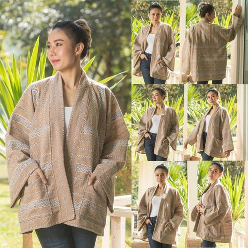 Cotton Jacket for Women - Kimono Jacket - Thai Lanna Blouse - Thai Traditional Cotton Top - Cotton Shirt - Chest 52"