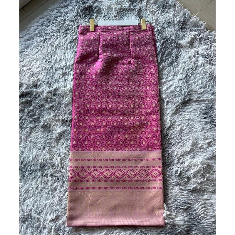 Sewn - Thai Salong - Silk - Fusible Web -Asian Salong - Woven Fabric - Lanna Style - Available in Nine Colors