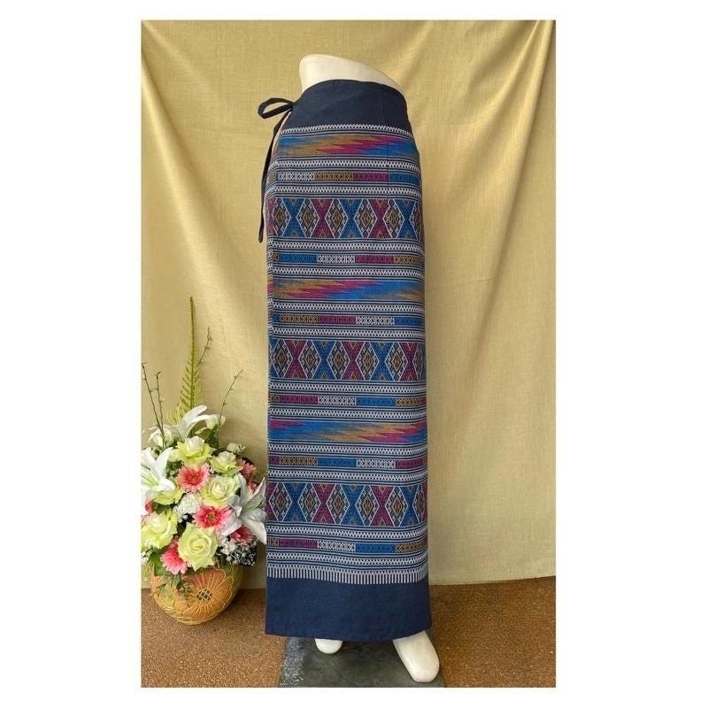 Thai Sarong Lanna Style - Thai, Laos Traditional Clothing - Cotton Sarong - Vintage Clothes