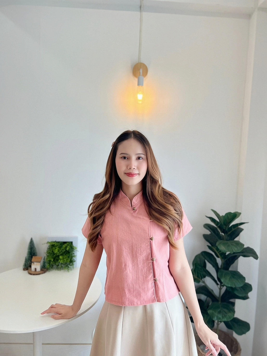 Thai Lanna Blouse - Thai Traditional Cotton Top - Thai Shirt - Cotton Shirt -Chest 36-44"”