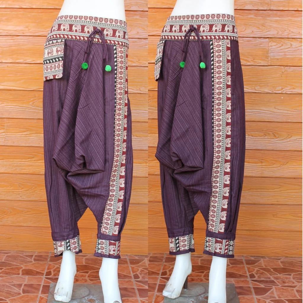 Hmong Pants Cotton Harem Pants Ethnic Tribal Handmade Boho Trousers