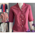 Thai Lanna Blouse - Thai Traditional Cotton Top - Thai Shirt - Cotton Shirt -Chest 36"-44"