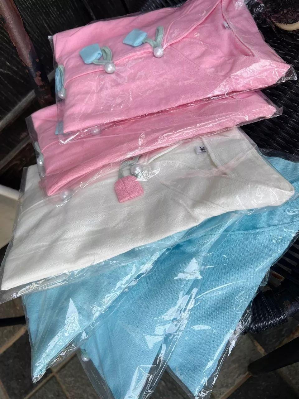 Chest 34"- 44" -  Thai Lanna Blouse - Thai Traditional Cotton Top - Thai Shirt - Cotton Blouse