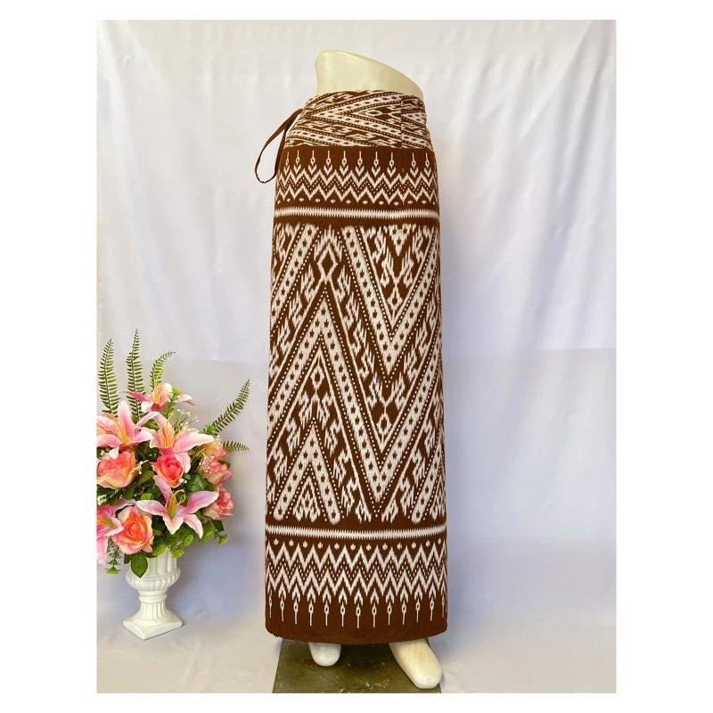 Thai Sarong Lanna Style - Thai, Laos Traditional Clothing - Cotton Sarong - Vintage Clothes