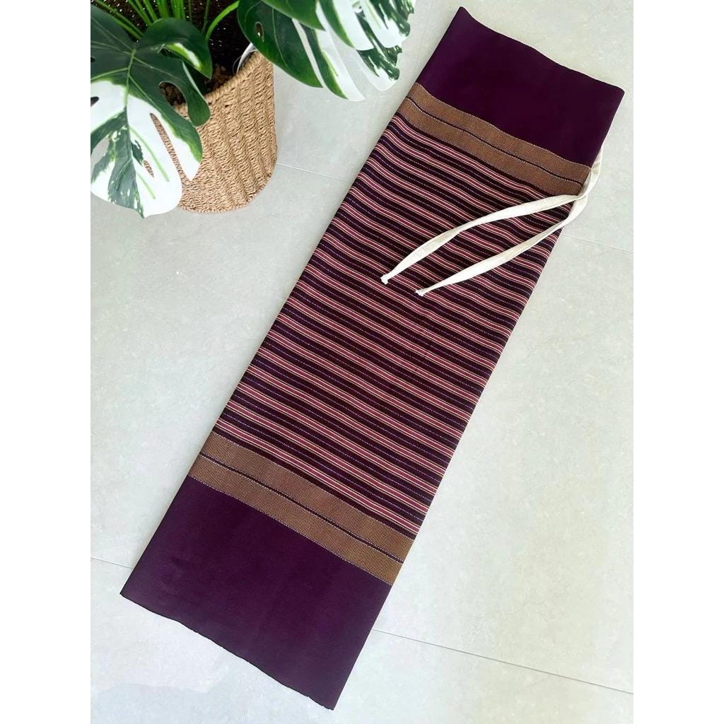 Thai Lanna Cotton Skirt – Woven Lamphun Fabric | Free Size Wrap Skirt