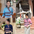 Thai Lanna Blouse - Thai Traditional Cotton Top - Thai Shirt - Cotton Shirt -Chest 34-44"”