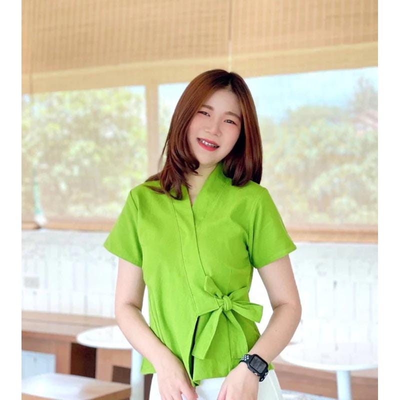 Thai Lanna Blouse - Thai Traditional Cotton Top - Thai Shirt - Cotton Shirt -Chest 36-44"”