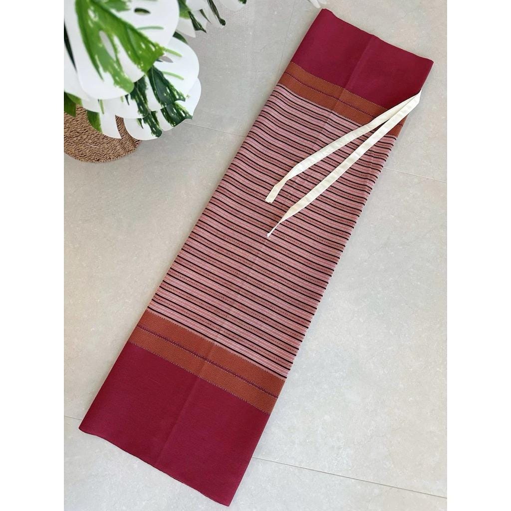 Thai Lanna Cotton Skirt – Woven Lamphun Fabric | Free Size Wrap Skirt