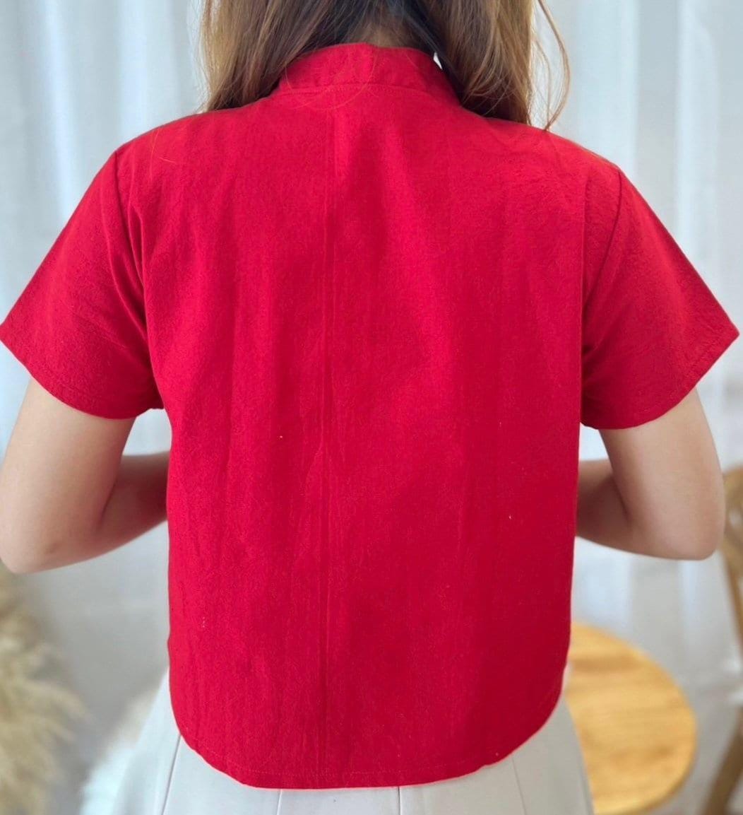 Thai Lanna Blouse - Thai Traditional Cotton Top - Thai Shirt - Cotton Shirt -Chest 36-44"”