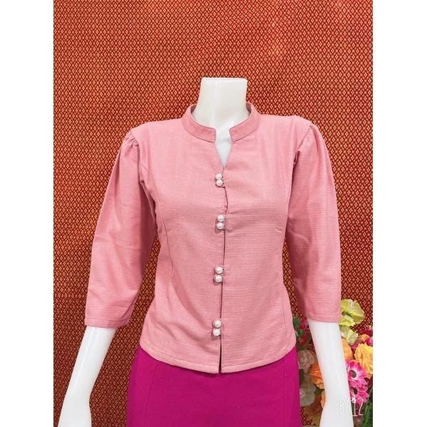 Thai Lanna Blouse - Thai Traditional Cotton Top - Thai Shirt - Cotton Shirt -Chest 36"-42"