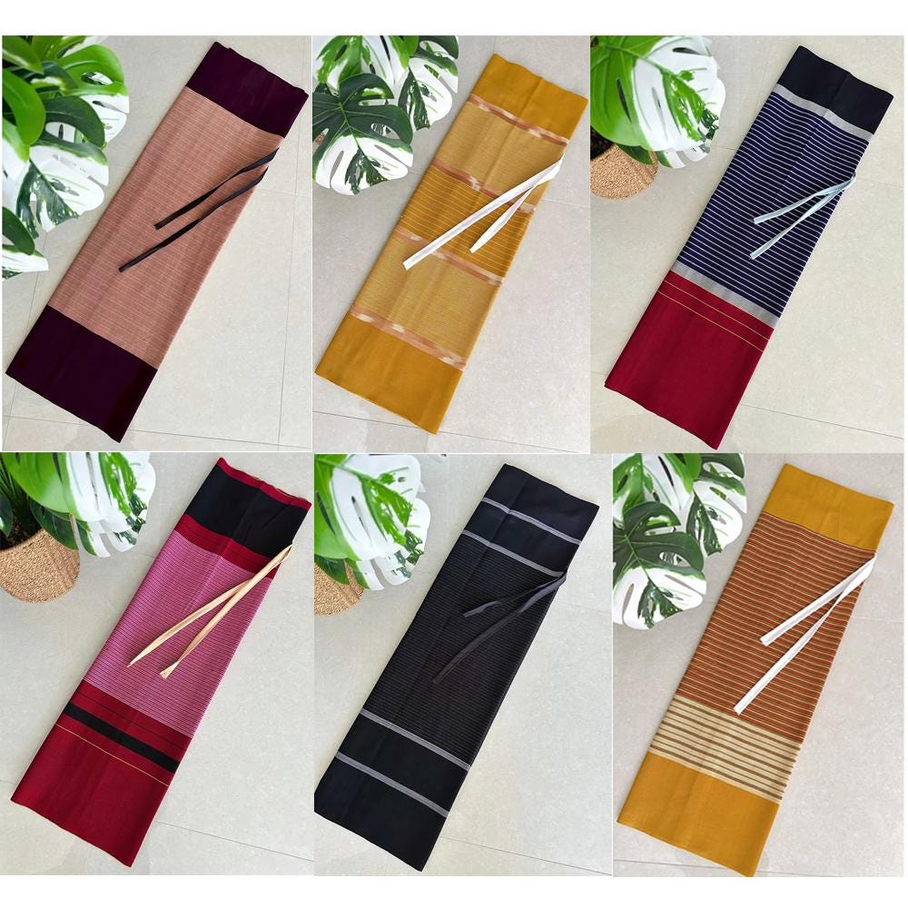 Thai Lanna Cotton Skirt – Woven Lamphun Fabric | Free Size Wrap Skirt