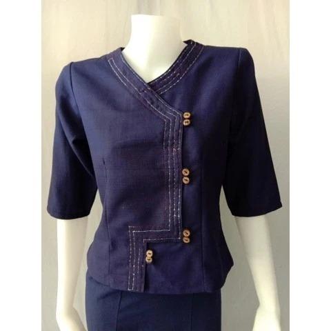 Thai Lanna Blouse - Thai Traditional Cotton Top - Thai Shirt - Cotton Shirt -Chest 36"-44"