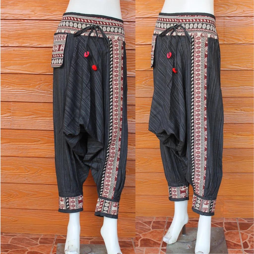 Hmong Pants Cotton Harem Pants Ethnic Tribal Handmade Boho Trousers