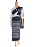 Set Thai Salong+Sabai - Cotton Salong - Free Size -Asian Salong - Lanna Style - Black Color
