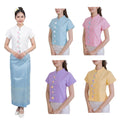 Chest 34"- 44" -  Thai Lanna Blouse - Thai Traditional Cotton Top - Thai Shirt - Cotton Blouse