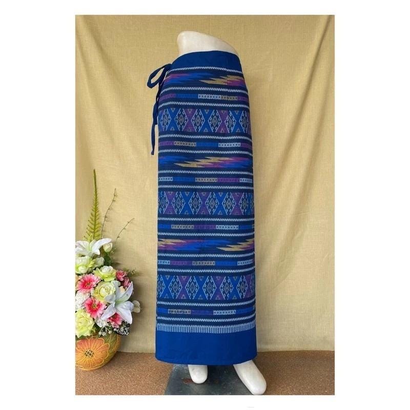 Thai Sarong Lanna Style - Thai, Laos Traditional Clothing - Cotton Sarong - Vintage Clothes