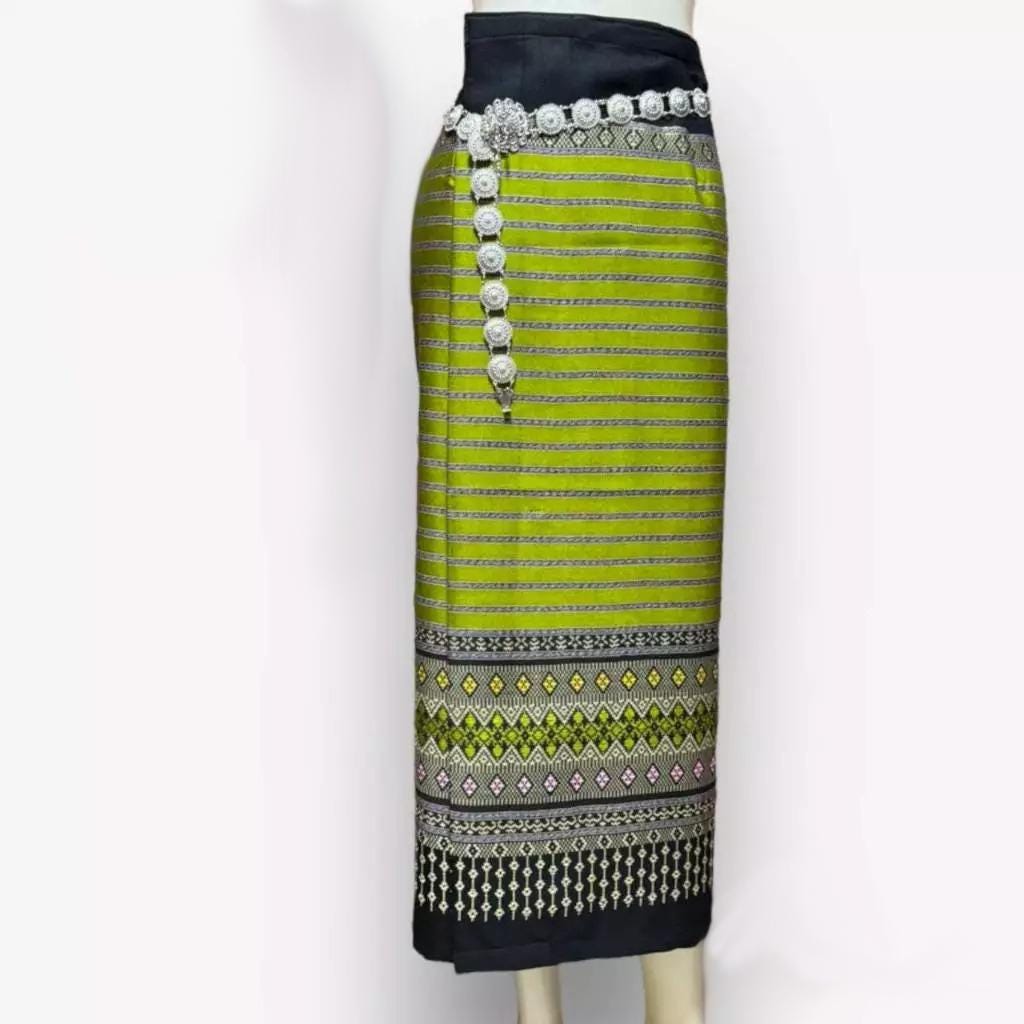 Sewn - Thai Salong - Cotton Salong - Asian Salong - Hand Woven Fabric - Lanna Style