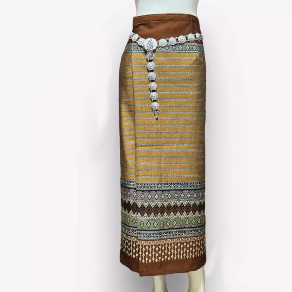 Sewn - Thai Salong - Cotton Salong - Asian Salong - Hand Woven Fabric - Lanna Style