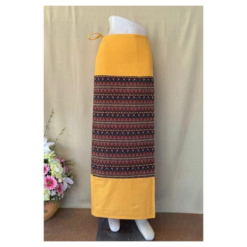 Thai Sarong Lanna Style - Thai, Laos Traditional Clothing - Cotton Sarong - Vintage Clothes