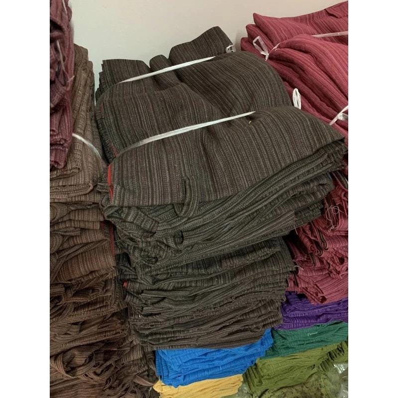 Long Thai Fisherman Pants - Traditional Thai Wrap Pants - Yoga Pants - Unisex Thai Fisherman Pants - From Northern Thailand
