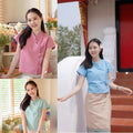 Thai Lanna Blouse - Thai Traditional Cotton Top - Thai Shirt - Cotton Shirt -Chest 36-44"”