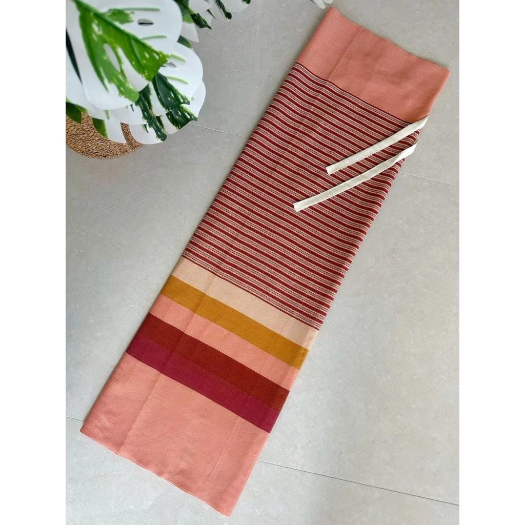 Thai Lanna Cotton Skirt – Woven Lamphun Fabric | Free Size Wrap Skirt