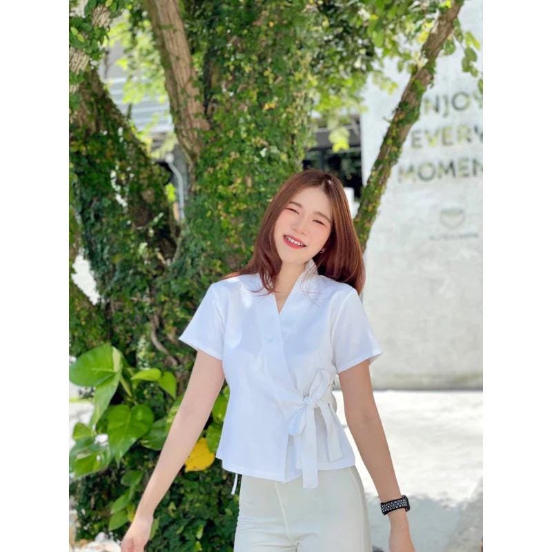 Thai Lanna Blouse - Thai Traditional Cotton Top - Thai Shirt - Cotton Shirt -Chest 36-44"”