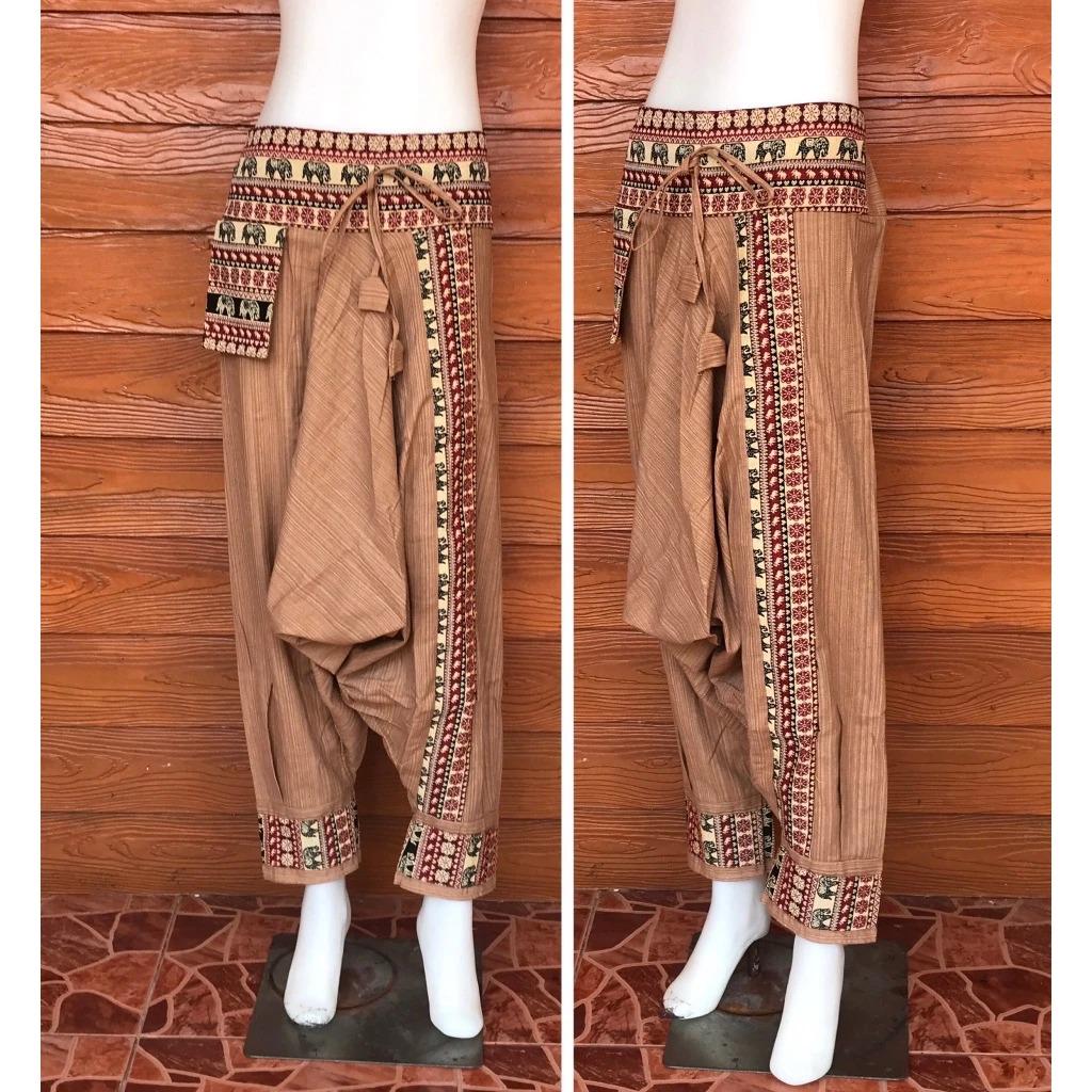 Hmong Pants Cotton Harem Pants Ethnic Tribal Handmade Boho Trousers