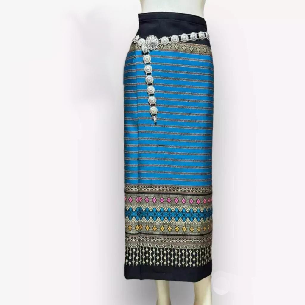Sewn - Thai Salong - Cotton Salong - Asian Salong - Hand Woven Fabric - Lanna Style